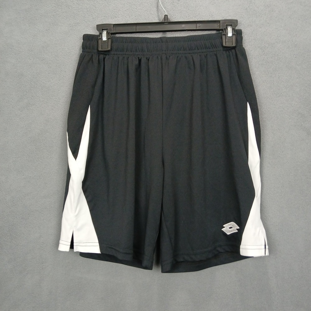 Lotto Italian Sport Athletic Shorts Mens M Black White Performance Gym Running